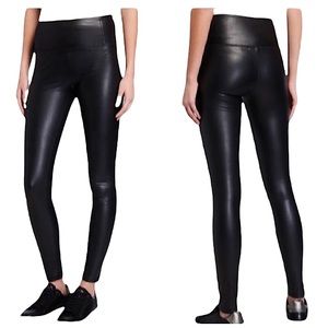 7 FOR ALL MANKIND Black Faux Leather Leggings Pants NWT XS